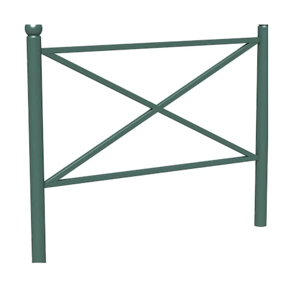 Barrière de ville à poteaux tête boule — réf. MU-B-BAR-BOULE