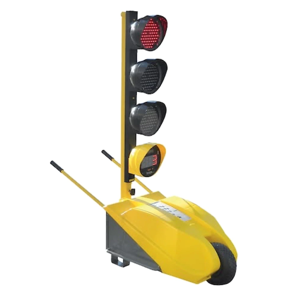 Feu tricolore de chantier autonome sur chariot — réf. SL-FT-MOBILE