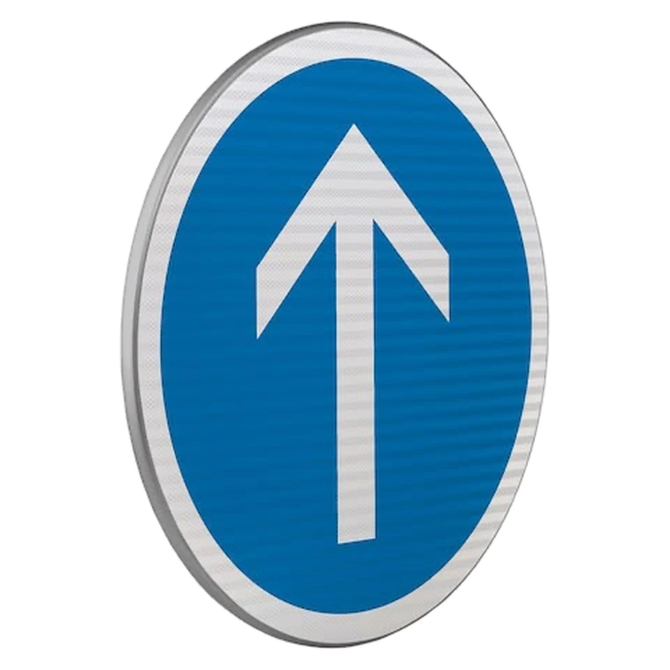 Panneau B21c1 — Direction obligatoire à la prochaine intersection : tout droit — réf. SR-B21c1