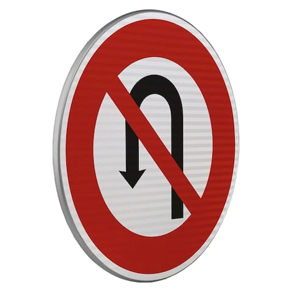 Panneau B2c — Interdiction de faire demi-tour — réf. SR-B2c